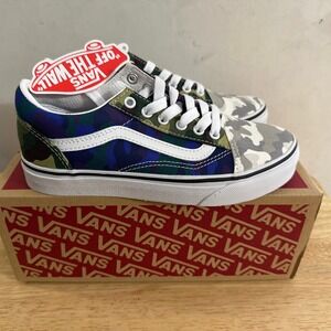 NIB Vans Old Skool Camocollage Multicolor Sneakers Size 3 Kids Unisex Camo